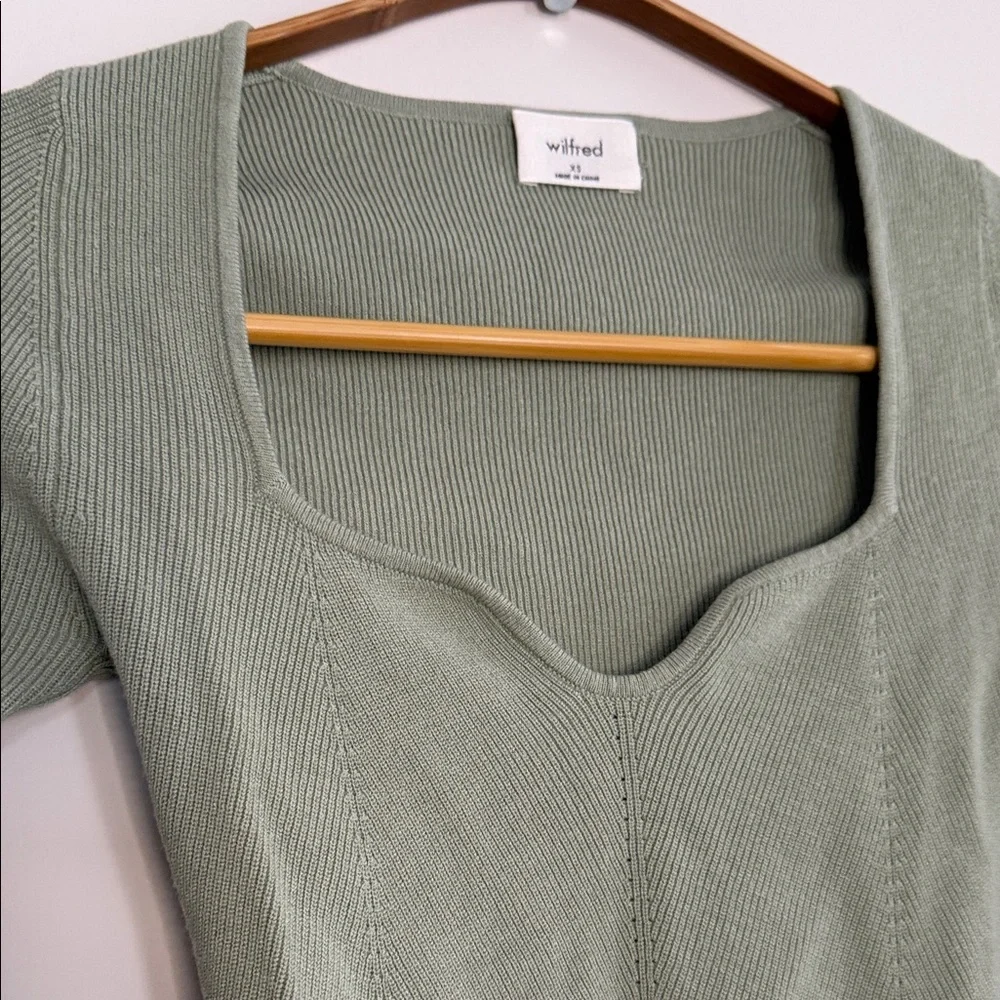 Wilfred Sage Green Ribbed Knit Top - Picture 3 of 5